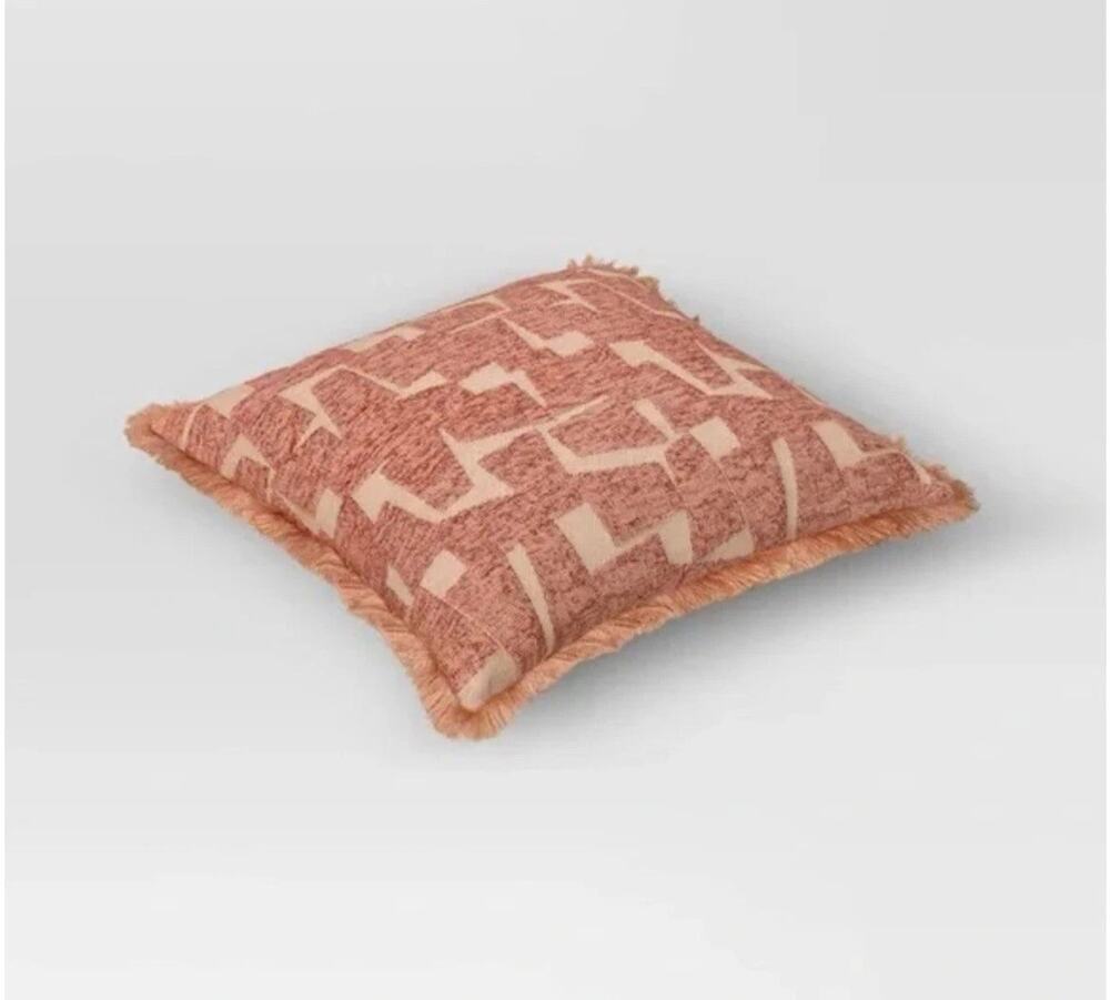 Threshold 18"x18" Geometric Patterned Velvet Throw Pillow, New
